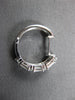 .65CT DIAMOND 14KT WHITE GOLD 3D ROUND & BAGUETTE 2 ROW HUGGIE HANGING EARRINGS