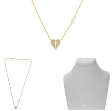.14CT DIAMOND 14KT YELLOW GOLD KEY TO THE HAERT BY THE YARD ADJUSTABLE NECKLACE