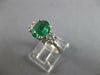 1.80CT DIAMOND & AAA EMERALD 14KT WHITE GOLD OVAL & ROUND ENGAGEMENT RING #27484