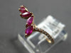 .63CT DIAMOND & AAA RUBY 14KT ROSE GOLD 3D MARQUISE & ROUND MULTI LEAF FUN RING