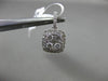 ESTATE .69CT DIAMOND 18KT WHITE GOLD 3D SQUARE CLUSTER HALO FLOATING PENDANT