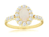 .97CT DIAMOND & AAA OPAL 14KT YELLOW GOLD OVAL ROUND FLOWER FRIENDSHIP LOVE RING