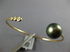.1CT DIAMOND & AAA TAHITIAN PEARL 18K YELLOW GOLD 3 STONE ETOILE BANGLE BRACELET
