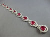 LARGE & LONG 24.55CT DIAMOND & AAA RUBY 14KT WHITE GOLD OVAL & ROUND 3D BRACELET