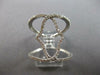 ESTATE LARGE .45CT DIAMOND 14K WHITE GOLD LUCKY HAMSA CHAMSA LOVE KNOT FUN RING