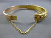 ANTIQUE WIDE .60CT AAA RUBY & PEARL 18K ROSE & YELLOW GOLD CUFF BANGLE BRACELET