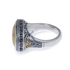 ESTATE LARGE 18KT YELLOW GOLD & 925 SILVER HANDCRAFTED 3D FILIGREE OVAL FUN RING