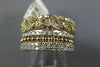 1.52CT DIAMOND 14KT 2 TONE GOLD 3D MULTI ROW LOVE KNOT BEADED STACKABLE FUN RING