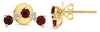 ESTATE .66CT DIAMOND & AAA RUBY 14K YELLOW GOLD 3D V SHAPE EAR CLIMBER EARRINGS