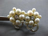 ANTIQUE LARGE OLD MINE DIAMOND & AAA SOUTH SEA PEARL 14KT 2 TONE GOLD EARRINGS