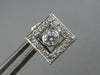 LARGE 1.40CT DIAMOND 14KT WHITE GOLD CLASSIC 3D SQUARE ROUND STUD EARRINGS #1119