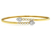 .77CT DIAMOND 14K YELLOW GOLD CLUSTER CRISS CROSS FLEXIBLE SNAKE BANGLE BRACELET
