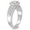 ESTATE 1.5CT DIAMOND 14KT WHITE GOLD 3D ROUND GRADUATING HALO ENGAGEMENT RING