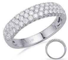 .70CT DIAMOND 14KT WHITE GOLD 3D THREE ROW PAVE SEMI ETERNITY ANNIVERSARY RING