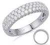 .70CT DIAMOND 14KT WHITE GOLD 3D THREE ROW PAVE SEMI ETERNITY ANNIVERSARY RING