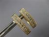 ESTATE .67CT DIAMOND 18KT YELLOW GOLD 3 ROW OVAL CLASSIC HUGGIE HANGING EARRINGS