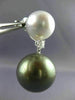 ESTATE LARGE .28CT AAA TAHITIAN & SOUTH SEA PEARL 18KT WHITE GOLD LOVE EARRINGS