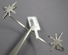 .32CT DIAMOND 14KT WHITE GOLD 3D DOUBLE SNOWFLAKE FLEXIBLE FUN BANGLE BRACELET