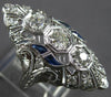 ANTIQUE EXTRA LARGE .78CT OLD MINE DIAMOND & AAA SAPPHIRE PLATINUM RING #27762