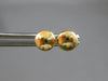 ESTATE 14KT YELLOW GOLD CLASSIC 3D ROUND FLAT FUN STUD EARRINGS #27589