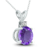 .62CT DIAMOND & AAA AMETHYST 14KT WHITE GOLD 3D CLASSIC ROUND FLOATING PENDANT