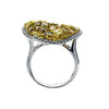 LARGE 4.81CT MULTI COLOR DIAMOND 18KT 2 TONE GOLD HEART SHAPE CLUSTER LOVE RING