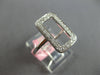 ESTATE WIDE .30CT DIAMOND 14KT WHITE GOLD 3D CLASSIC OPEN RECTANGULAR FUN RING