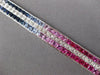 WIDE & LONG 21.34CT DIAMOND & AAA MULTI COLOR SAPPHIRE 14KT WHITE GOLD NECKLACE