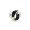 ESTATE 1.0CT BLACK DIAMOND 18KT WHITE GOLD 3D CLASSIC LOVE KNOT FUN RING