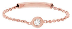.10CT DIAMOND 14KT ROSE GOLD 3D ROUND SOLITAIRE FLEXIBLE BEZEL ETOILE LOVE RING