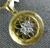 .19CT DIAMOND 18KT 2 TONE GOLD CIRCLE OF LIFE MATTE AND SHINY FLOWER FUN PENDANT