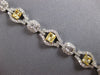 LARGE 9.06CT WHITE & FANCY YELLOW DIAMOND 18KT 2 TONE GOLD LOVE TENNIS BRACELET