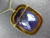 ANTIQUE 100CT AAA HAND ETCHED AMETHYST & PEARL 14KT YELLOW GOLD PENDANT BROOCH