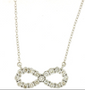 ESTATE .15CT DIAMOND 14KT WHITE GOLD 3D CLASSIC INFINITY FUN LOVE NECKLACE