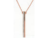 ESTATE .10CT DIAMOND 14KT ROSE GOLD 3D CLASSIC ROUND BAR FLOATING PENDANT