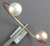 AAA WHITE & PINK SOUTH SEA PEARL 14KT ROSE GOLD 3D FLEXIBLE LOVE BANGLE BRACELET