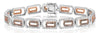 5.2CT WHITE & CHOCOLATE FANCY DIAMOND 14K WHITE & ROSE GOLD CUFF TENNIS BRACELET