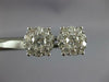 ESTATE LARGE 1.59CT DIAMOND 14KT WHITE GOLD HALO FLOWER SCREWBACK STUD EARRINGS