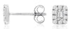 .24CT DIAMOND 14KT WHITE GOLD 3D ROUND & BAGUETTE CLUSTER SQUARE STUD EARRINGS