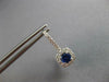 1.0CT DIAMOND & AAA SAPPHIRE 18KT WHITE GOLD ROUND SQUARE HALO HANGING EARRINGS