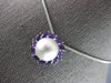 LARGE .91CT AAA AMETHYST & SOUTH SEA PEARL 14KT WHITE GOLD FUN FLOATING PENDANT