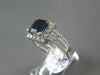 ESTATE 1.98CT DIAMOND & AAA SAPPHIRE 18KT WHITE GOLD SQUARE HALO ENGAGEMENT RING