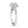 ESTATE 1.25CT DIAMOND 14KT WHITE GOLD 3D CLASSIC ROUND HALO ENGAGEMENT RING
