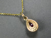 1.29CT DIAMOND & AAA RUBY 14K YELLOW GOLD PEAR SHAPE & ROUND DOUBLE HALO PENDANT