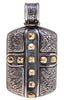 ESTATE 18K YELLOW GOLD & 925 SILVER HANDCRAFTED FILIGREE SQUARE FLOATING PENDANT
