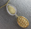.40CT DIAMOND 14KT YELLOW GOLD 3D MATTE & SHINY OVAL CHECKER LARIAT FUN NECKLACE