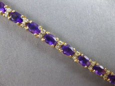 15.90CT DIAMOND & AAA AMETHYST 14KT YELLOW GOLD 3D OVAL & ROUND TENNIS BRACELET