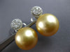 EXTRA LARGE .54CT DIAMOND & AAA GOLDEN SOUTH SEA PEARL 18KT WHITE GOLD EARRINGS