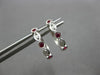 .23CT DIAMOND & AAA RUBY 14K WHITE GOLD 3D INFINITY HUGGIE HOOP HANGING EARRINGS