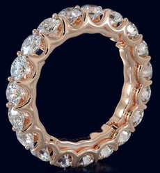 3.96CT DIAMOND 14KT ROSE GOLD 3D SHARED PRONG ETERNITY WEDDING ANNIVERSARY RING